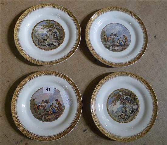 4 Pratt ware dishes